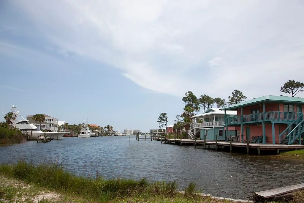 Canal-side area in Gulf Shores